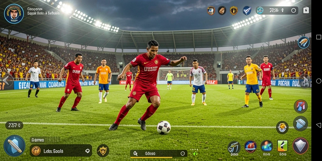 Gameplay mendebarkan dalam game sepak bola 2757.