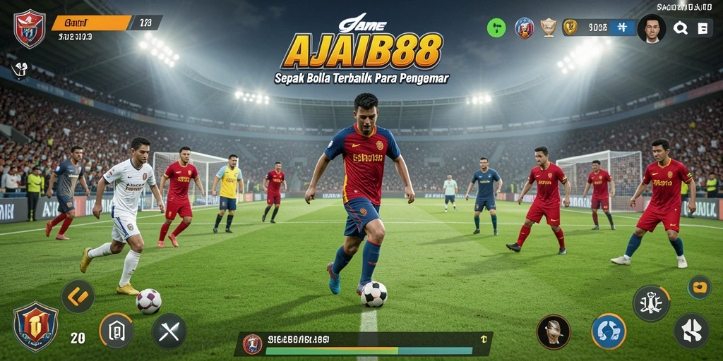Gameplay seru AJAIB88 yang menampilkan aksi sepak bola nyata.