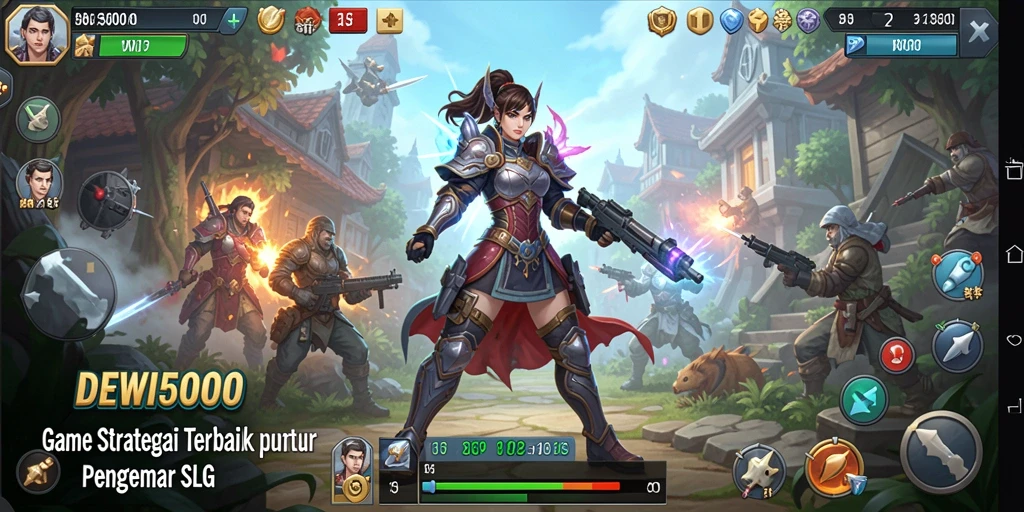 Tampilan gameplay DEWI5000 yang mendebarkan dalam aksi strategi SLG.