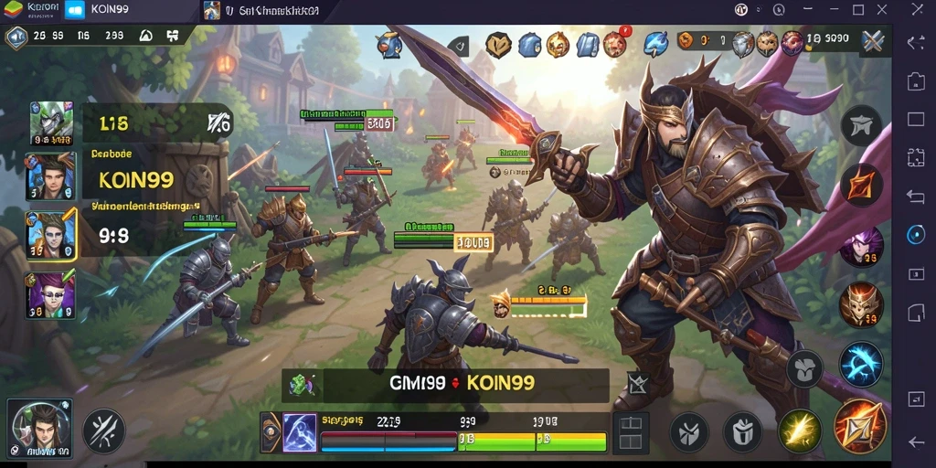 Tangkapan layar gameplay KOIN99 yang menunjukkan aksi strategi seru.