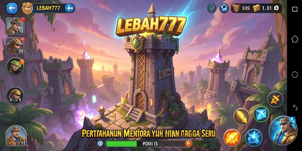 Tangkapan layar gameplay LEBAH777 menunjukkan aksi seru Tower Defense.