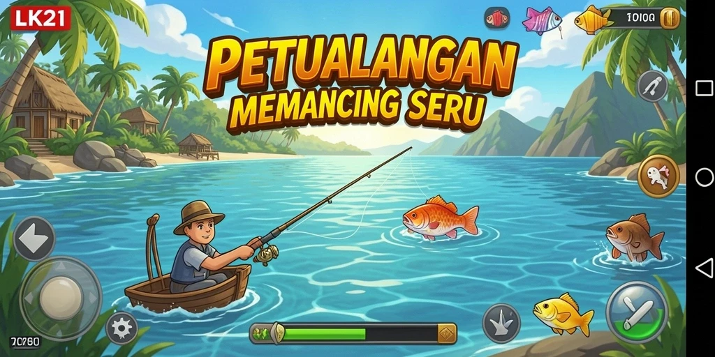 Tampilan menarik dari gameplay LK21 yang menyenangkan saat memancing.