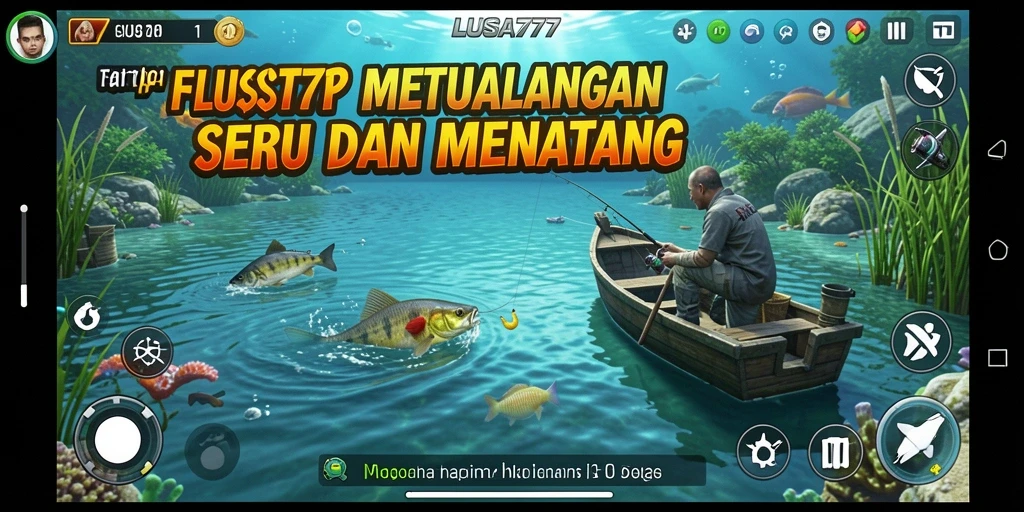 Tampilan gameplay LUSA777 saat menangkap ikan dengan teknik memancing yang menarik.