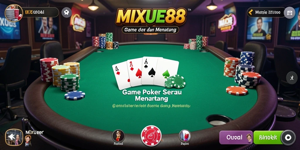 Screenshot gameplay MIXUE88 menampilkan momen seru permainan Poker.
