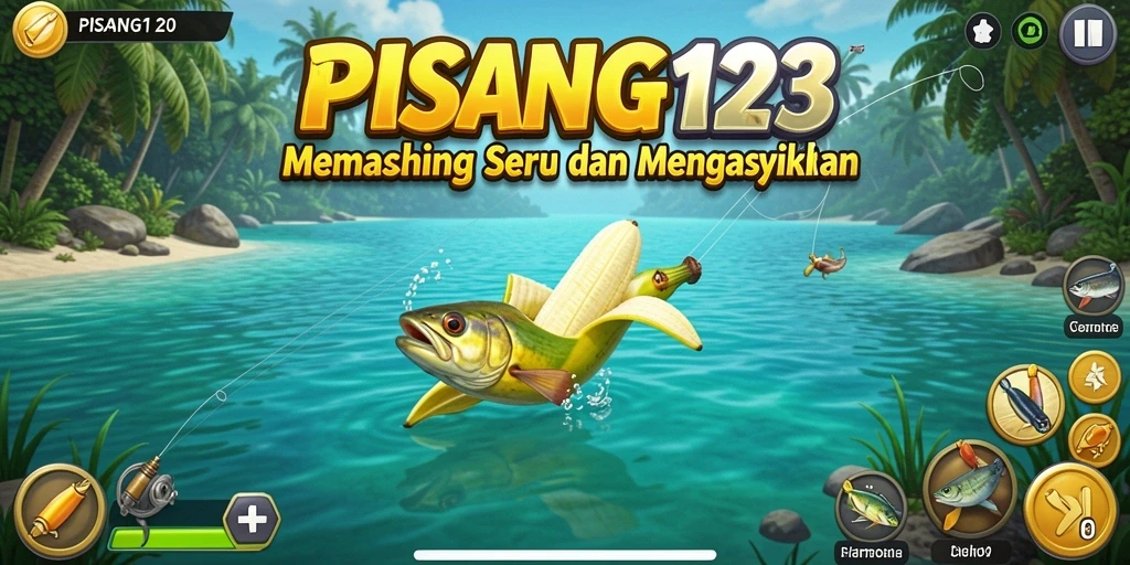 Screenshot gameplay PISANG123 yang menunjukkan momen menangkap ikan.