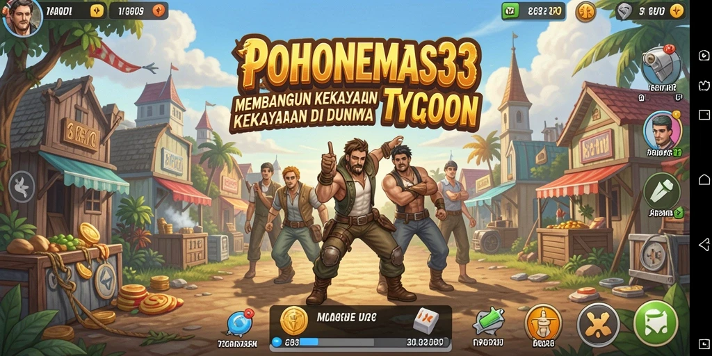 Tampilan gameplay POHONEMAS33 yang menawan dengan manajemen bisnis.