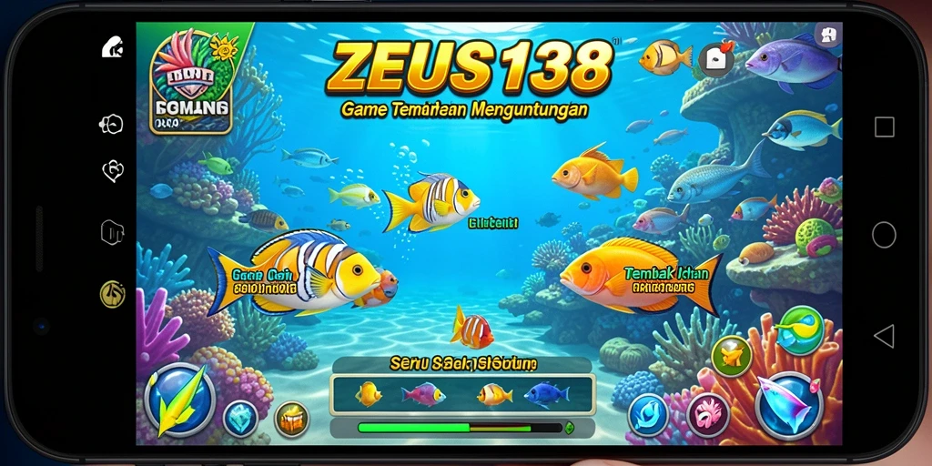 Screenshot menunjukkan aksi seru dalam gameplay Tembak Ikan.